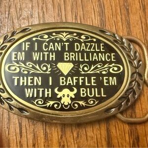 Novelty Belt Buckle - Black and Gold "Dazzle 'Em"